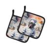Neapolitan Mastiff The Chef Pair of Pot Holders Kitchen Heat Resistant Pot Holders Sets Oven Hot Pads for Cooking Baking BBQ, 7 1/2 x 7 1/2