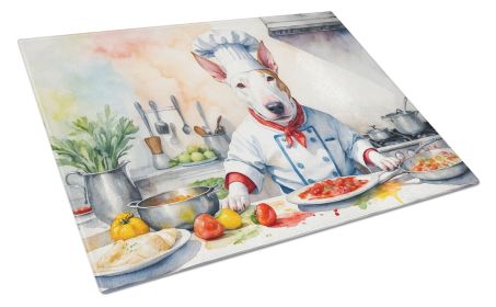 NEW Bull Terrier The Chef Glass Cutting Board Decorative Tempered Glass Kitchen Cutting and Serving Board Large Size Chopping Board