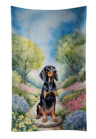 Black and Tan Coonhound Spring Path Kitchen Towel Dish Cloths Guest Hand Towel Decorative Bathroom Towel for Face,Tea, Dishcloth, Kitchen and Bath
