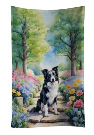 Border Collie Spring Path Kitchen Towel Dish Cloths Guest Hand Towel Decorative Bathroom Towel for Face,Tea, Dishcloth, Kitchen and Bath