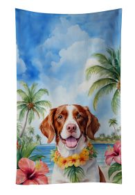 Brittany Spaniel Luau Kitchen Towel Dish Cloths Guest Hand Towel Decorative Bathroom Towel for Face,Tea, Dishcloth, Kitchen and Bath