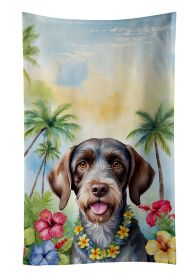 German Wirehaired Pointer Luau Kitchen Towel Dish Cloths Guest Hand Towel Decorative Bathroom Towel for Face,Tea, Dishcloth, Kitchen and Bath