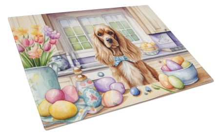 NEW Decorating Easter Cocker Spaniel Glass Cutting Board Decorative Tempered Glass Kitchen Cutting and Serving Board Large Size Chopping Board