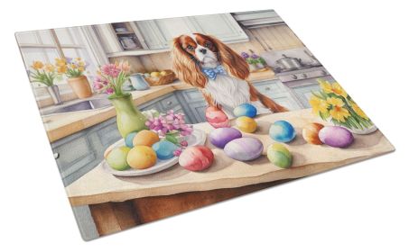 NEW Decorating Easter Cavalier Spaniel Glass Cutting Board Decorative Tempered Glass Kitchen Cutting and Serving Board Large Size Chopping Board