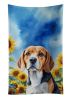 Beagle in Sunflowers Kitchen Towel Dish Cloths Guest Hand Towel Decorative Bathroom Towel for Face,Tea, Dishcloth, Kitchen and Bath