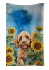 Cockapoo in Sunflowers Kitchen Towel Dish Cloths Guest Hand Towel Decorative Bathroom Towel for Face,Tea, Dishcloth, Kitchen and Bath