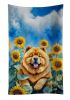 Chow Chow in Sunflowers Kitchen Towel Dish Cloths Guest Hand Towel Decorative Bathroom Towel for Face,Tea, Dishcloth, Kitchen and Bath