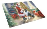NEW Collie and Santa Claus Glass Cutting Board Decorative Tempered Glass Kitchen Cutting and Serving Board Large Size Chopping Board