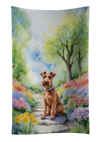 Irish Terrier Spring Path Kitchen Towel Dish Cloths Guest Hand Towel Decorative Bathroom Towel for Face,Tea, Dishcloth, Kitchen and Bath