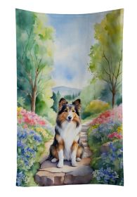Sheltie Spring Path Kitchen Towel Dish Cloths Guest Hand Towel Decorative Bathroom Towel for Face,Tea, Dishcloth, Kitchen and Bath