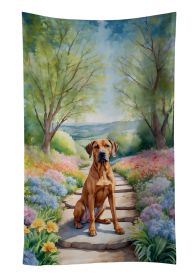 Rhodesian Ridgeback Spring Path Kitchen Towel Dish Cloths Guest Hand Towel Decorative Bathroom Towel for Face,Tea, Dishcloth, Kitchen and Bath
