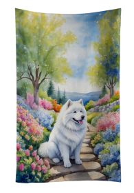 Samoyed Spring Path Kitchen Towel Dish Cloths Guest Hand Towel Decorative Bathroom Towel for Face,Tea, Dishcloth, Kitchen and Bath