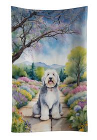 Old English Sheepdog Spring Path Kitchen Towel Dish Cloths Guest Hand Towel Decorative Bathroom Towel for Face,Tea, Dishcloth, Kitchen and Bath