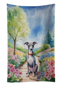 Italian Greyhound Spring Path Kitchen Towel Dish Cloths Guest Hand Towel Decorative Bathroom Towel for Face,Tea, Dishcloth, Kitchen and Bath