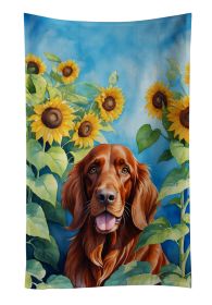 Irish Setter in Sunflowers Kitchen Towel Dish Cloths Guest Hand Towel Decorative Bathroom Towel for Face,Tea, Dishcloth, Kitchen and Bath