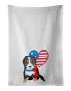 NEW Bernese Mountain Dog Puppy #1 Patriotic Kitchen Towel Set of 2 White Dish Towels Decorative Bathroom Hand towel for Hand, Face, Hair, Yoga, Tea