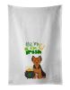 NEW Black and Tan Puppy Cut Yorkshire Terrier St. Patrick's Day Kitchen Towel Set of 2 White Dish Towels Decorative Bathroom Hand towel for Hand, Face