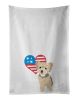 NEW Yorkie Blue and Tan Puppy Patriotic Kitchen Towel Set of 2 White Dish Towels Decorative Bathroom Hand towel for Hand, Face, Hair, Yoga, Tea