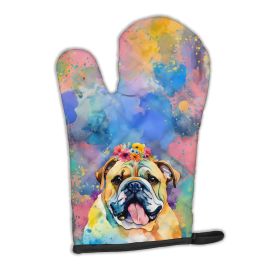 English Bulldog Hippie Dawg Oven Mitt Heat Resistant Thick Oven Mitt for Hot Pans and Oven, Kitchen Mitt Protect Hands, Cooking Baking Glove