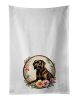 Chocolate Labrador Retriever and Flowers Kitchen Towel Set of 2 White Dish Towels Decorative Bathroom Hand towel for Hand, Face, Hair, Yoga, Tea