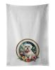 Maltese and Flowers Kitchen Towel Set of 2 White Dish Towels Decorative Bathroom Hand towel for Hand, Face, Hair, Yoga, Tea, Dishcloth, 19 X 28"