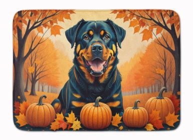 Rottweiler Fall Memory Foam Kitchen Mat Machine Washable Anti-Fatigue Mat Cushion Comfort Bath Mat or Kitchen Rug