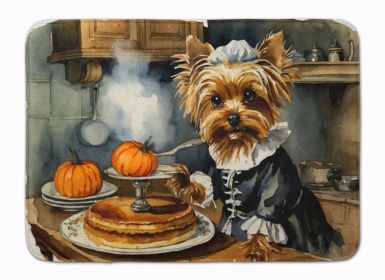 Yorkie Fall Kitchen Pumpkins Memory Foam Kitchen Mat Machine Washable Anti-Fatigue Mat Cushion Comfort Bath Mat or Kitchen Rug