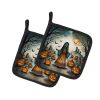 La Llorona Skeleton Spooky Halloween Pair of Pot Holders Kitchen Heat Resistant Pot Holders Sets Oven Hot Pads for Cooking Baking BBQ, 7 1/2 x 7 1/2