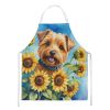 Norfolk Terrier in Sunflowers Apron Cooking Kitchen Server Baking Crafts Gardening for Adult Women Men, Unisex, Large, Multicolor