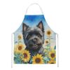 Cairn Terrier in Sunflowers Apron Cooking Kitchen Server Baking Crafts Gardening for Adult Women Men, Unisex, Large, Multicolor