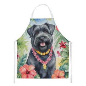 Bouvier des Flandres Luau Apron Cooking Kitchen Server Baking Crafts Gardening for Adult Women Men, Unisex, Large, Multicolor