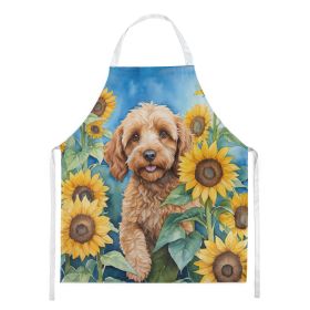 Cockapoo in Sunflowers Apron Cooking Kitchen Server Baking Crafts Gardening for Adult Women Men, Unisex, Large, Multicolor
