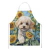 Maltipoo in Sunflowers Apron Cooking Kitchen Server Baking Crafts Gardening for Adult Women Men, Unisex, Large, Multicolor