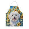 Coton de Tulear in Sunflowers Apron Cooking Kitchen Server Baking Crafts Gardening for Adult Women Men, Unisex, Large, Multicolor