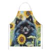 Pomeranian in Sunflowers Apron Cooking Kitchen Server Baking Crafts Gardening for Adult Women Men, Unisex, Large, Multicolor