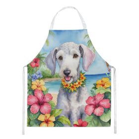 Bedlington Terrier Luau Apron Cooking Kitchen Server Baking Crafts Gardening for Adult Women Men, Unisex, Large, Multicolor