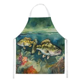 Smallmouth Bass Apron Cooking Kitchen Server Baking Crafts Gardening for Adult Women Men, Unisex, Large, Multicolor