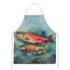 Salmon Apron Cooking Kitchen Server Baking Crafts Gardening for Adult Women Men, Unisex, Large, Multicolor