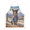 Australian Cattle Dog Cowboy Welcome Apron Cooking Kitchen Server Baking Crafts Gardening for Adult Women Men, Unisex, Large, Multicolor