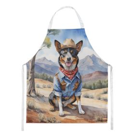 Australian Cattle Dog Cowboy Welcome Apron Cooking Kitchen Server Baking Crafts Gardening for Adult Women Men, Unisex, Large, Multicolor