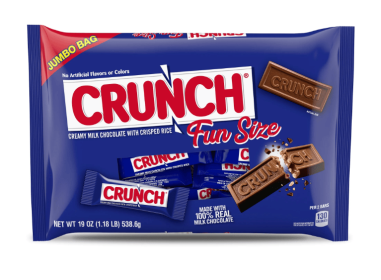 CRUNCH, Milk Chocolate and Crisped Rice, Fun Size Candy Bars, Jumbo Bag, 19 oz
