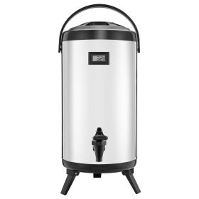 Insulated Beverage Dispenser for Hot & Cold Drinks 2.4 Gal Stainless Steel