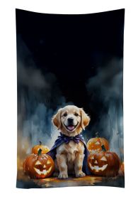 Golden Retriever Puppy Halloween Kitchen Towel Dish Cloths Guest Hand Towel Decorative Bathroom Towel for Face,Tea, Dishcloth, Kitchen and Bath