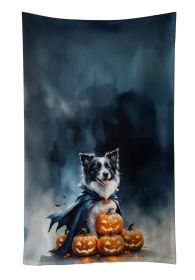 Border Collie Puppy Halloween Kitchen Towel Dish Cloths Guest Hand Towel Decorative Bathroom Towel for Face,Tea, Dishcloth, Kitchen and Bath