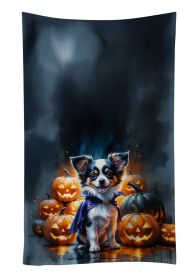 Tricolor Papillon Puppy Halloween Kitchen Towel Dish Cloths Guest Hand Towel Decorative Bathroom Towel for Face,Tea, Dishcloth, Kitchen and Bath