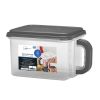 foodMedium Canister with Handle, 21 Cups - Plastic, Gray Lid and Handle