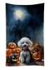 White Poodle Puppy Halloween Kitchen Towel Dish Cloths Guest Hand Towel Decorative Bathroom Towel for Face,Tea, Dishcloth, Kitchen and Bath