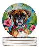 Boxer Luau Large Sandstone Coasters Pack of 4 Absorbent Round Coasters Decor Gifts for Men or Women, 4 in, Multicolor