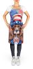 English Cocker Spaniel Patriotic American Apron Cooking Kitchen Server Baking Crafts Gardening for Adult Women Men, Unisex, Large, Multicolor