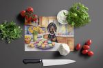 NEW Decorating Easter Black and Tan Coonhound Glass Cutting Board Decorative Tempered Glass Kitchen Cutting and Serving Board Large Size Chopping Boar